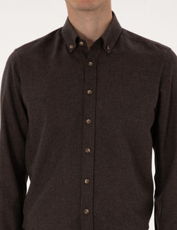 Kahverengi Flanel Dokulu Slim Fit Uzun Kollu G_mlek - Pierre cardin фото 6