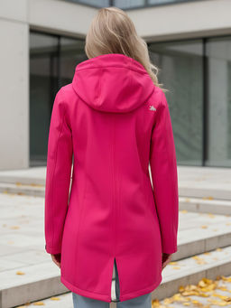 Парка спортивная женская с капюшоном softshell розового цвета 9568R - Mtforce фото 33