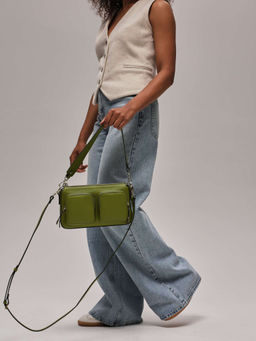 Сумка багет на плечо Deboro 31103 зеленый бамбук