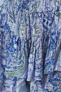 TRENDYOLMILLA Yag Yesili Sal Desen F?rf?rl? Beli Lastik Detayl? Viskon Dokuma Sort TWOSS24SR00053  фото 7