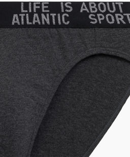 ATLANTIC 3MP-209 Трусы спорт Melange - набор 3 шт. темно-серый меланж + медно-багряный меланж + коричневый меланж фото 4