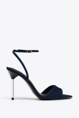 HIGH-HEELED DENIM SANDALS - Zara фото 13