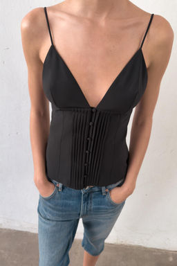 TOP TIRANTES PLIEGUES / Negro - Zara фото 3