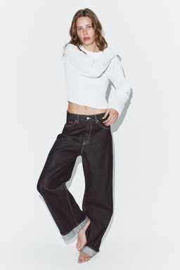 JEANS TRF BAGGY FOLDED TIRO MEDIO / ?ndigo oscuro