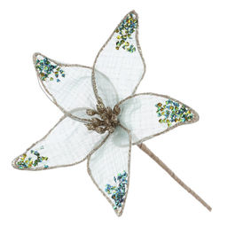 Цветок искусственный "Пуансеттия", L14 W14 H38 см