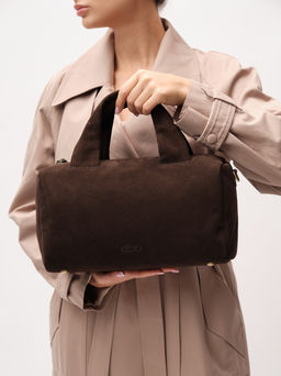 Замшевая сумка Bowling DBR 31378 черный каштан