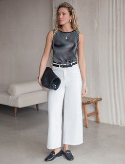 Топ в полоску из премиального хлопка с эластаном