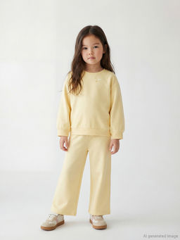 Bask?l? K?z ?ocuk Soft Touch Sweatshirt ve E?ofman Alt?