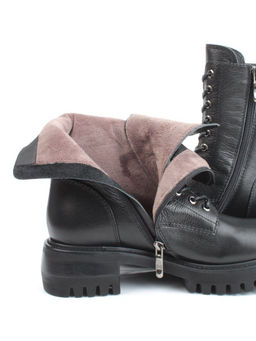 01-GZ6253-G71-N11 BLACK Ботинки демисезонные женские (натуральная кожа, байка) - Фабричный китай фото 4