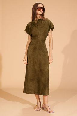 LIMITED EDITION DRAPED SUEDE LEATHER DRESS - Zara фото 3