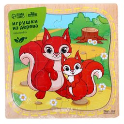 Пазл в рамке Бельчонок и мама - Лесная мастерская фото 6