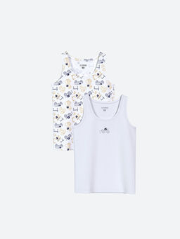 Bisiklet Yaka Bask?l? Erkek ?ocuk Atlet 3l?