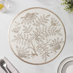 Набор салфеток сервировочных Доляна Ботаника, 2 шт, d=38 см, цвет бежевый  фото 4