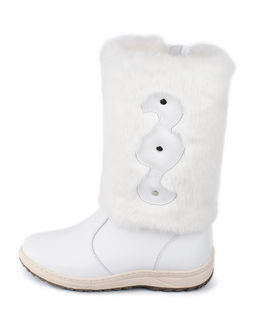 Унты женские на литой подошве., Белые.Молния