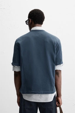 CAMBRIDGE EMBOSSED TEXT T-SHIRT - Zara фото 3