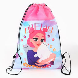 Мешок для обуви «Время котиков» (нетканый материал) 41×30 см