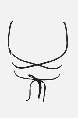 Siyah Bralette Cut Out/Pencereli Bikini Ustu TBESS22BU0034