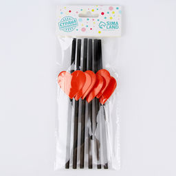 Трубочки для коктейля Сердечки, набор 6 шт. - Страна карнавалия фото 8