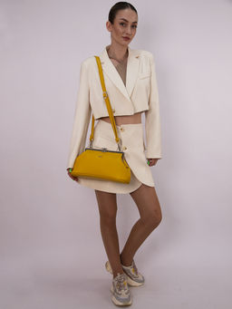 LACCOMA сумка Фиона-Ф826-желтый эко кожа хлопок  фото 6