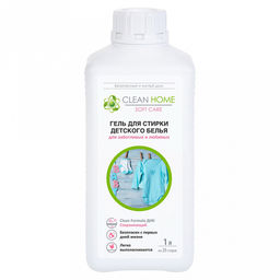 Гель для стирки детского белья 1л, для заботливых и любимых, 9х7,1х21,3см, "Clean Home" (Россия)