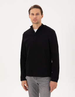 Siyah Regular Fit Sweatshirt - Pierre cardin фото 3
