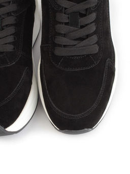 05-A504-1 BLACK Кроссовки женские (натуральная замша)