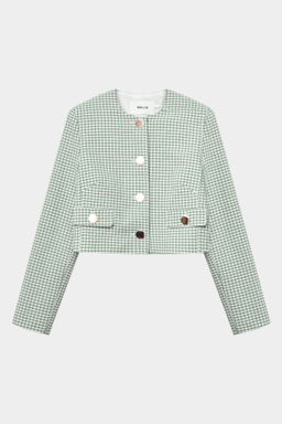 Жакет укороченный из твида с клапанами - Mollis фото 8