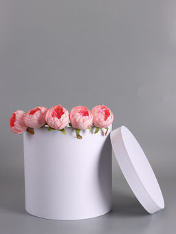 Шляпная подарочная коробка, белая, 30×30 см