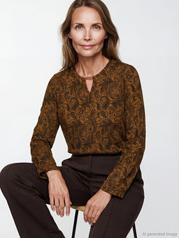 Bisiklet Yaka Desenli Bluz