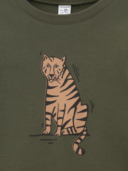 К 1541/хаки,полосатые тигры пижама дет