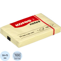 Стикеры Kores бум.для зам. 75х50 желтая 100л. '46057 фото 2