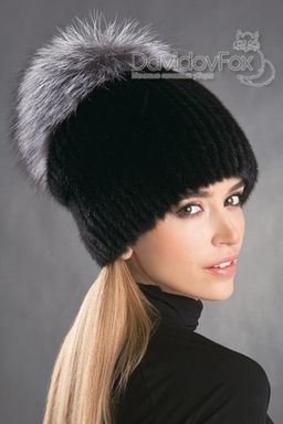 Шапка Буратино норка блэк норвежка