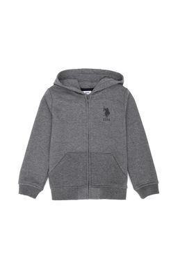 U. S. Polo Assn Детская базовая толстовка с капюшоном антрацитового меланжа - U.s. polo assn фото 7