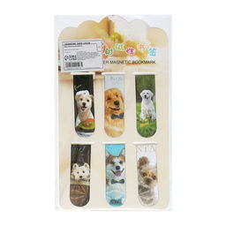 Цена за 3 шт. Набор магнитных закладок для книг Calligrata «Собачки», 6 штук, МИКС