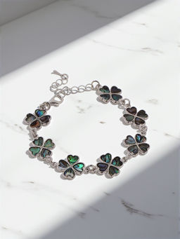 Браслет цепочка «Галиотис. Клевер», L=17 см + доп.цепочка 5 см, цвет серебро, разноцветный