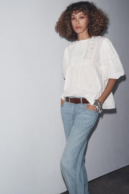 ZW COLLECTION EMBROIDERED ROMANTIC BLOUSE - Zara фото 2
