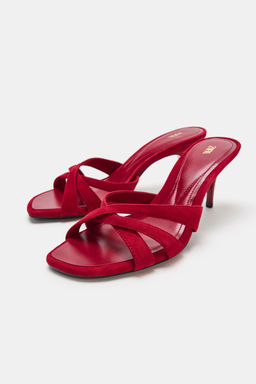 SANDALIA TAC?N PIEL / Rojo - Zara фото 3