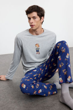 TRENDYOL MAN Grimelanj - Lacivert Ay?c?k Desenli Couple/Cift Orme Pijama Tak?m? TMNAW25PT00044 - Trendyolmilla фото 7