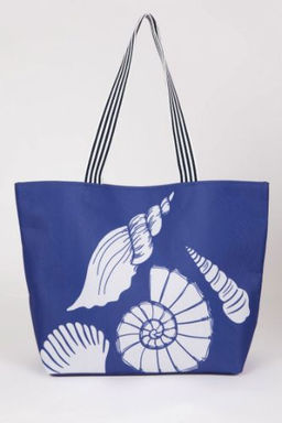 Kad?n Deniz Kabugu Desenli Kanvas El Cantas?