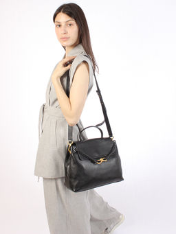 LACCOMA сумка Y2390-черный натуральная кожа полиэстер фото 8