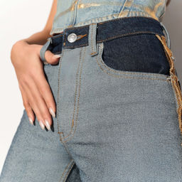 Джинсы прямые с эффектом изнанки, Matera (dark blue) - Charutti фото 3