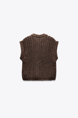 CHUNKY KNIT WAISTCOAT - Zara фото 8