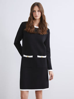 Bisiklet Yaka Triko Elbise