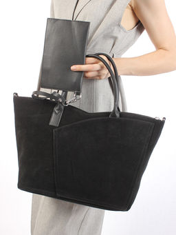 LACCOMA сумка C1059-F-черный натуральная замша, натуральная кожа полиэстер  фото 6