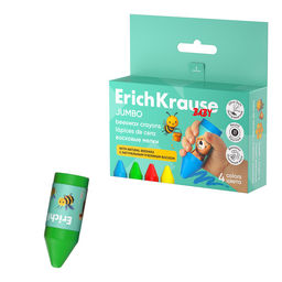 Карандаши восковые ErichKrause "Baby Jumbo Bee Wax" 4цв., утолщенные (65454)