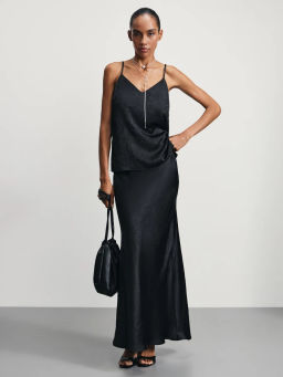 Атласный топ на бретелях / Zarina фото 2