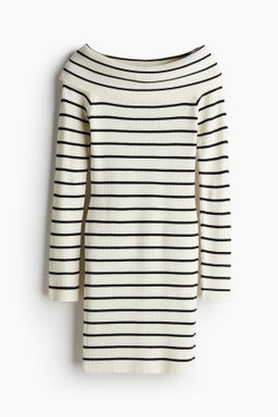 Vestido off-the-shoulder en punto de canale - H&m фото 7