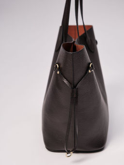 Сумка кожаная шоппер Deboro 30890 темно-коричневая