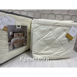 Покрывало ПВХ велюр (220*240) без наволочек кремовый KREM