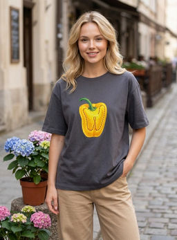 K13537 Футболка OVER SIZE (хлопок) ГРАФИТ